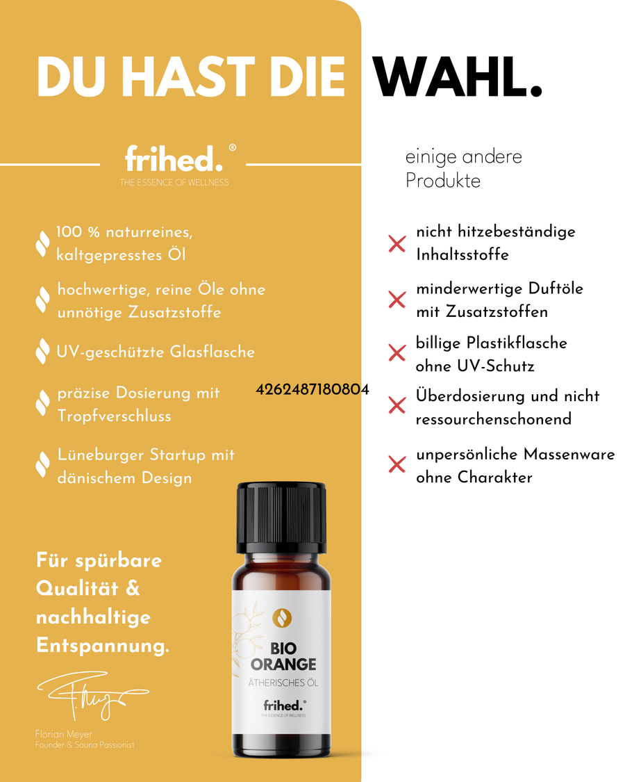 Bio ätherisches Orangenöl von frihed. in der 10-ml-Flasche, Ansicht 4
