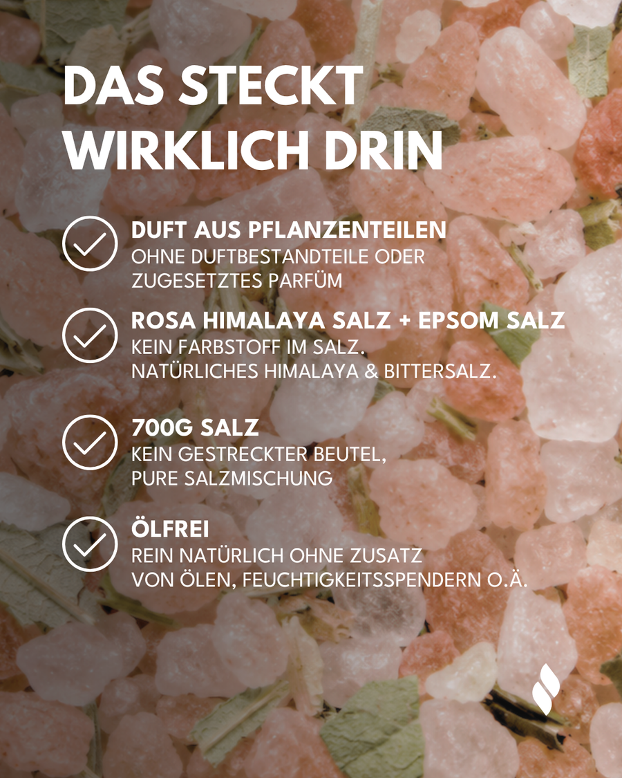 Fußbadesalz Melisse & Eukalyptus, Detailansicht