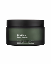 RENEW+ Körperpeeling mit Salz – Lavendel, Zedernholz & Eukalyptus