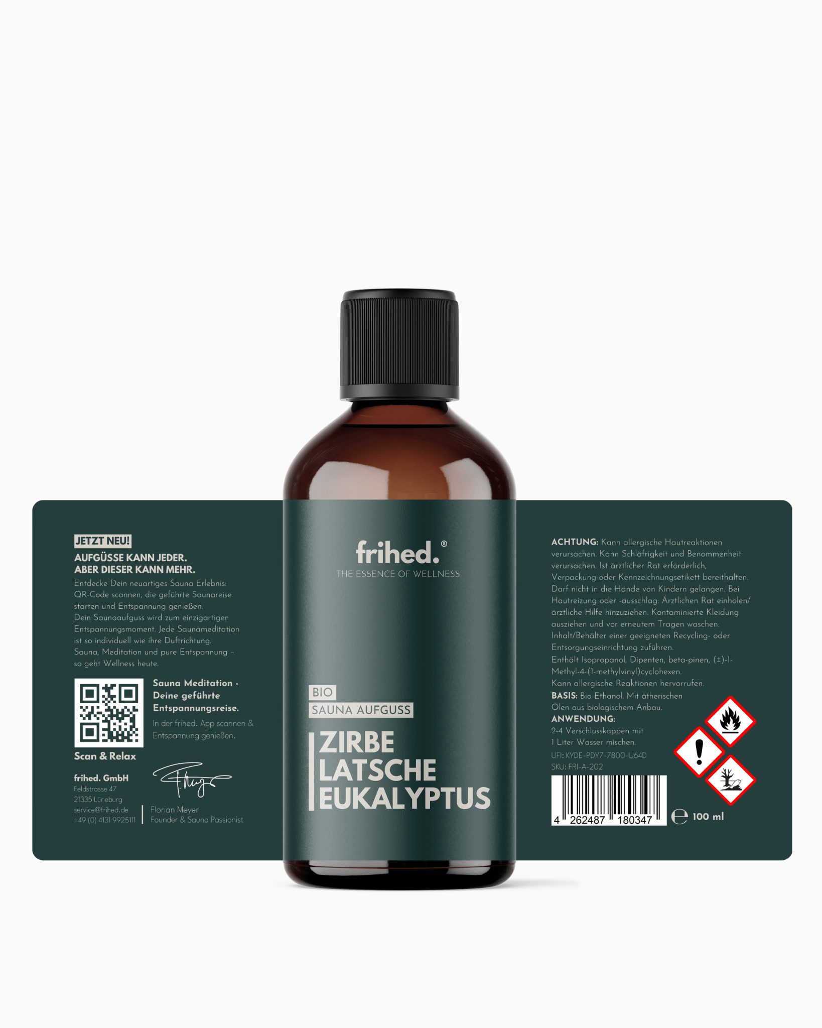 Bio Saunaaufguss Zirbe, Latsche & Eukalyptus - frihed. GmbH