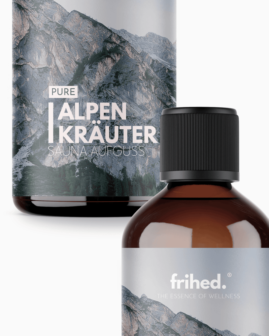 Saunaaufguss Alpenkräuter als Teil des Sauna Trio Alpenruhe