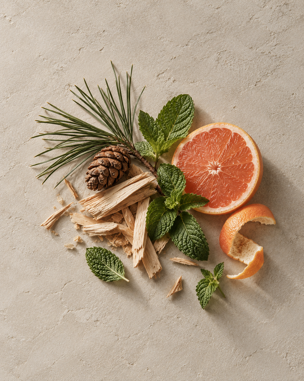 Zutaten von Zirbe, Minze & Grapefruit