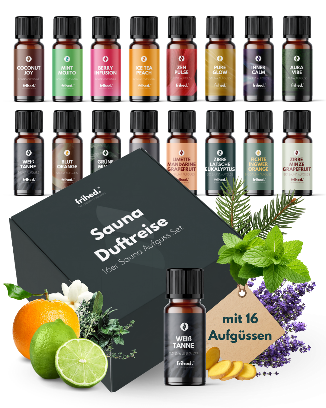 Saunaaufguss Probierpaket Duftreise 16er Set