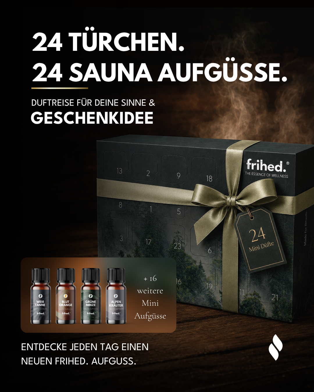 Saunaaufguss Probierpaket Duftkalender 24er Set