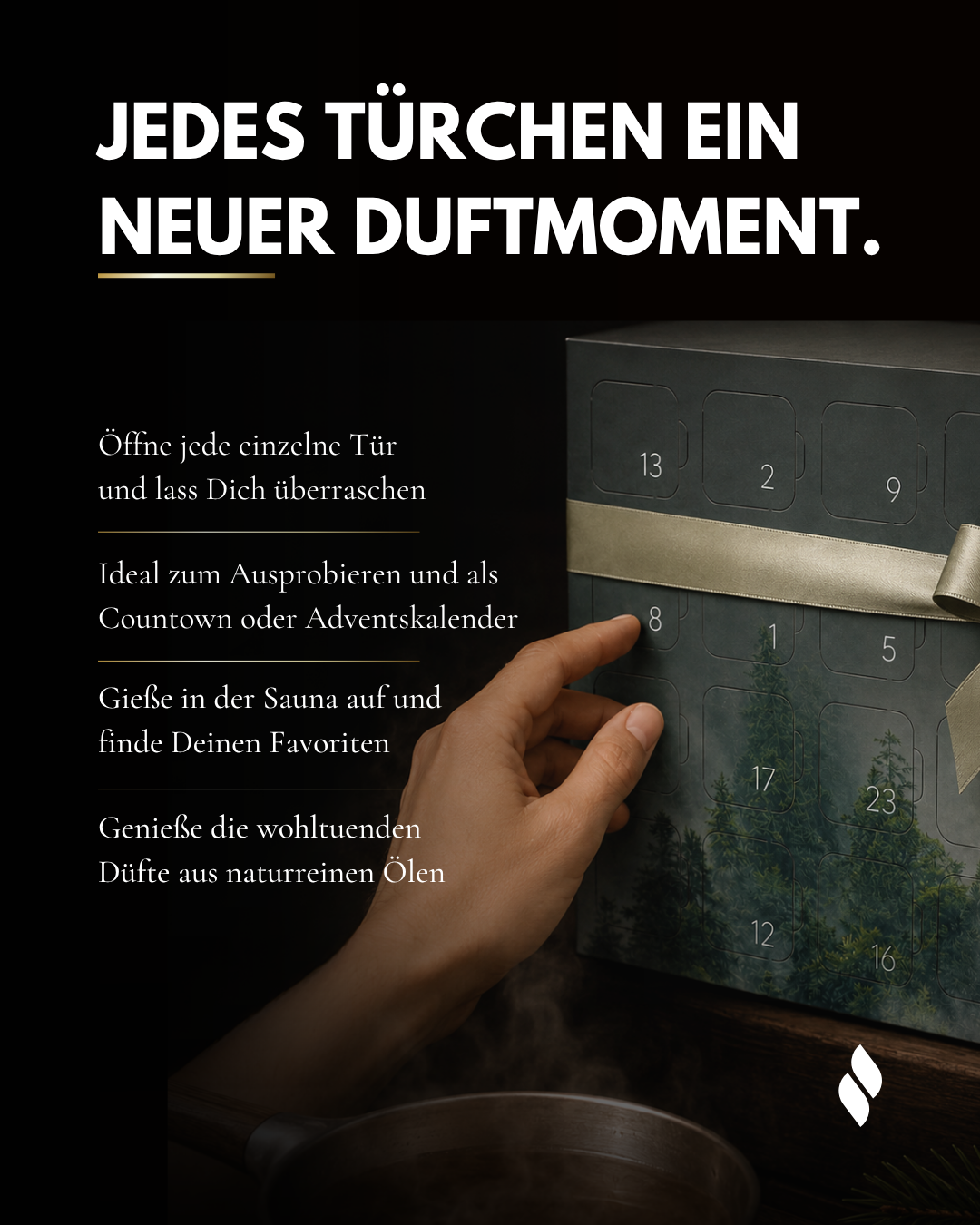 Saunaaufguss Probierpaket Duftkalender 24er Set