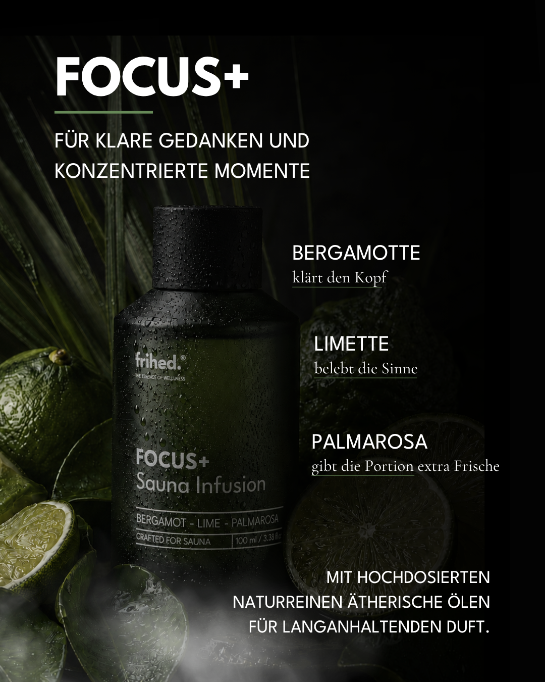 FOCUS+ Saunaaufguss Bergamotte, Limette & Palmarosa