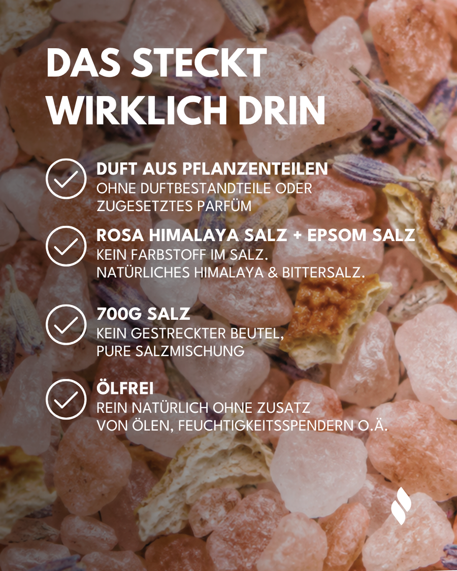 Fußbadesalz Lavendel & Orange, Detailansicht
