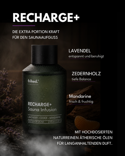 RECHARGE+ Saunaaufguss Lavendel, Zedernholz & Mandarine