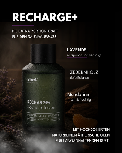 RECHARGE+ Saunaaufguss Lavendel, Zedernholz & Mandarine