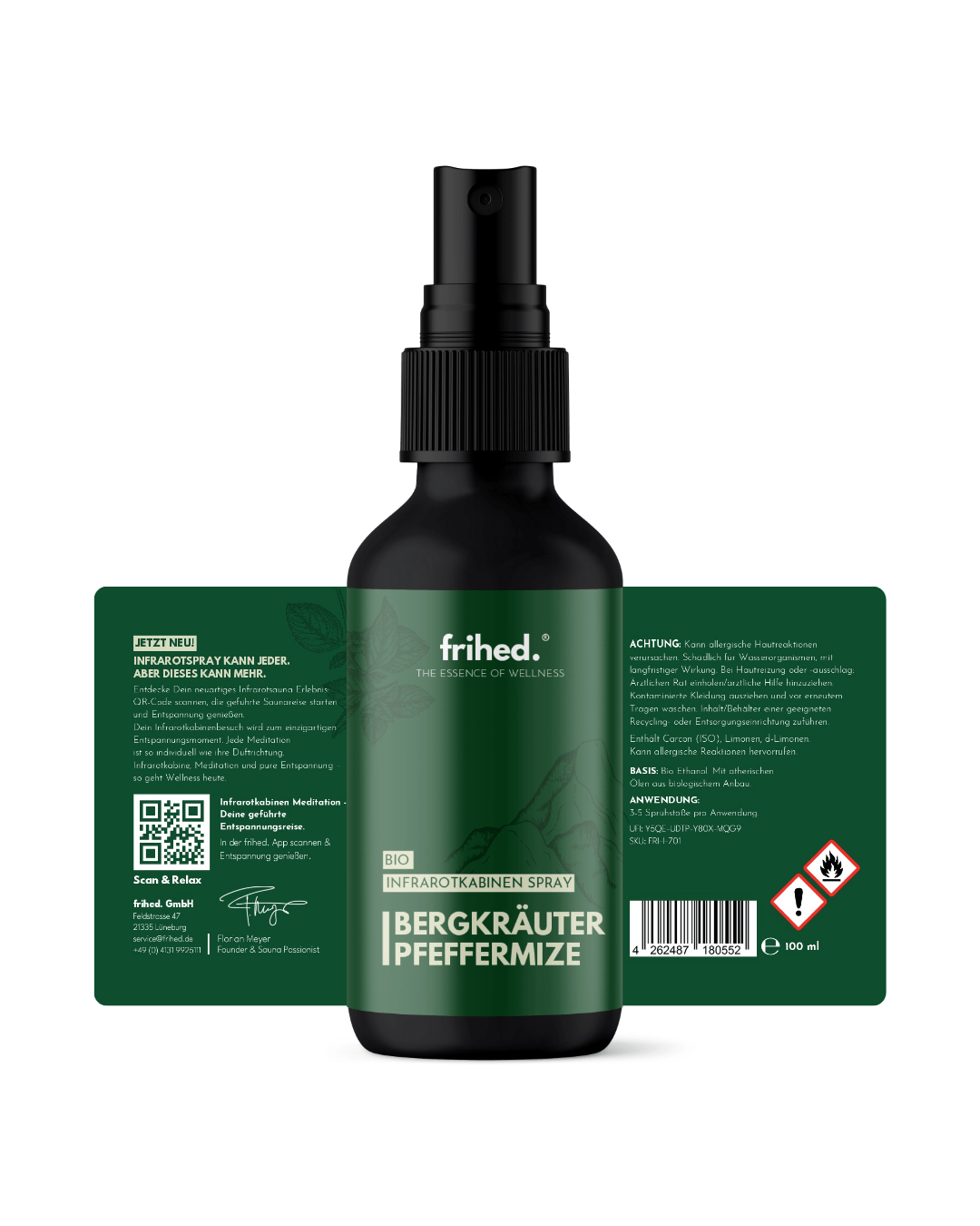 Bio Infrarotspray Bergkräuter Pfefferminze - frihed. GmbH