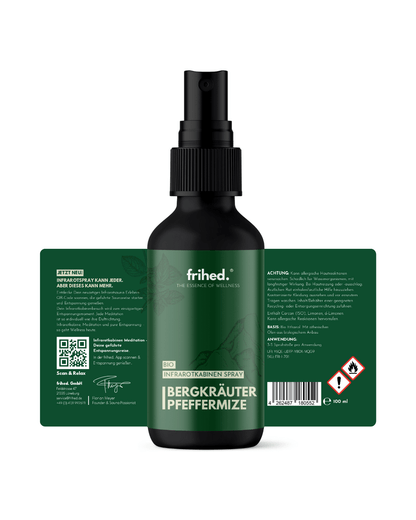 Bio Infrarotspray Bergkräuter Pfefferminze - frihed. GmbH