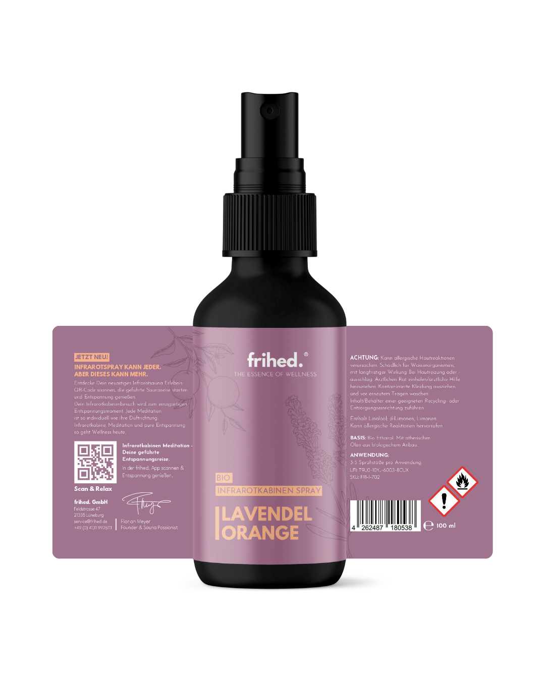 Bio Infrarotspray Lavendel Orange - frihed. GmbH