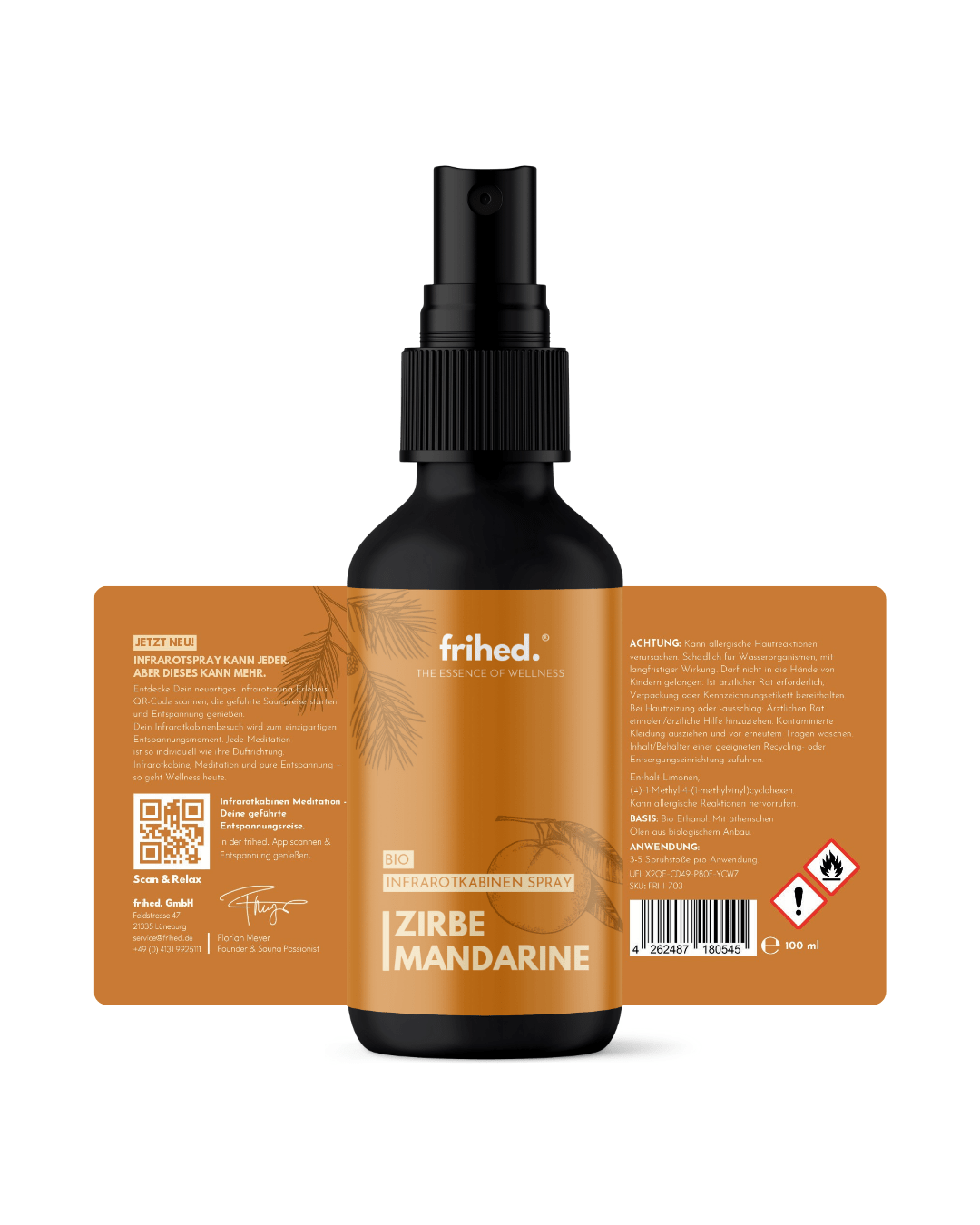 Bio Infrarotspray Zirbe Mandarine - frihed. GmbH