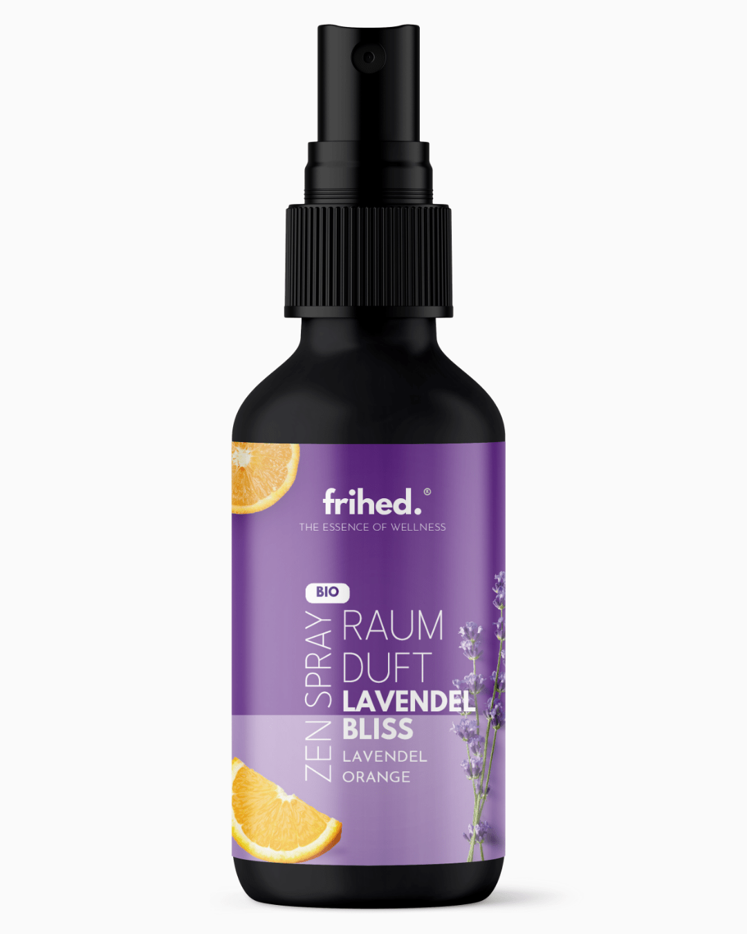 Bio Raumspray Lavendel Orange, 100-ml-Schwarzglasflasche mit Sprühkopf