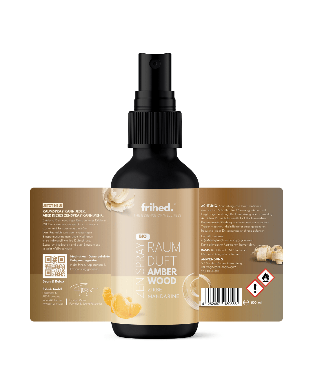 Bio Raumspray Zirbe Mandarine - frihed. GmbH