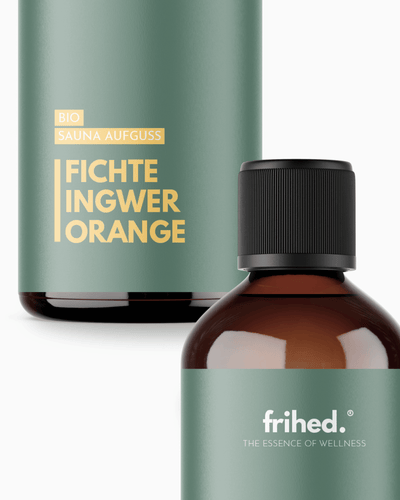 Bio Saunaaufguss Fichte, Ingwer & Orange - frihed. GmbH