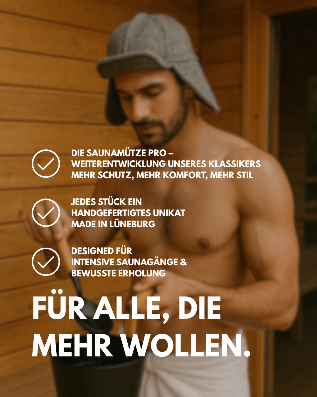 Saunamütze Pro in der Sauna