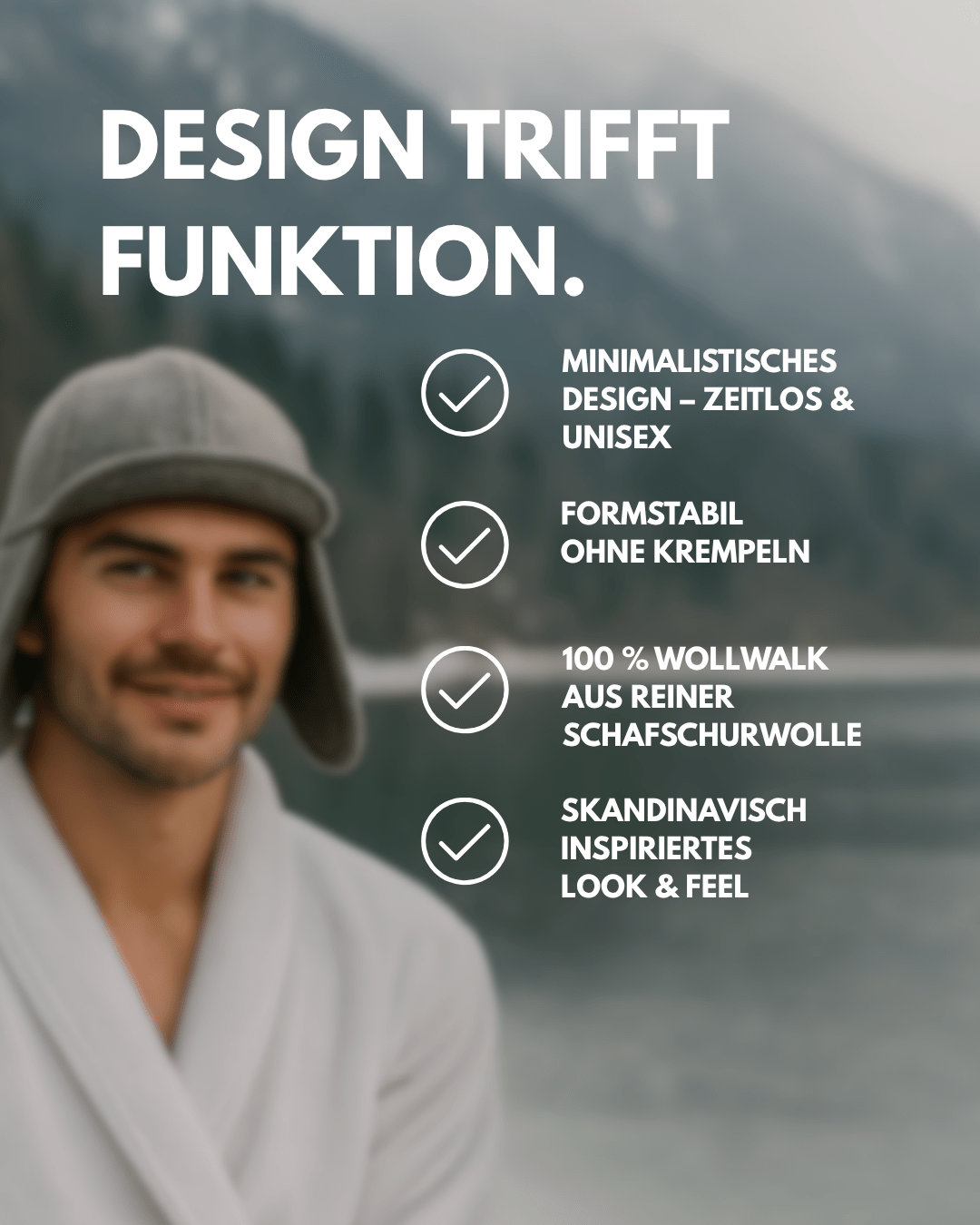 Saunamütze Pro mit Ohrenschutz