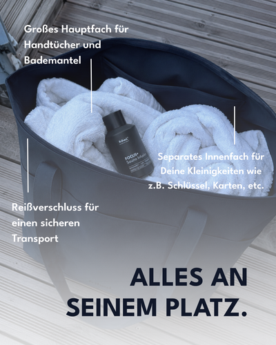 Alles an seinem Platz: großes Hauptfach, separates Innenfach für Schlüssel und Karten, Reißverschluss