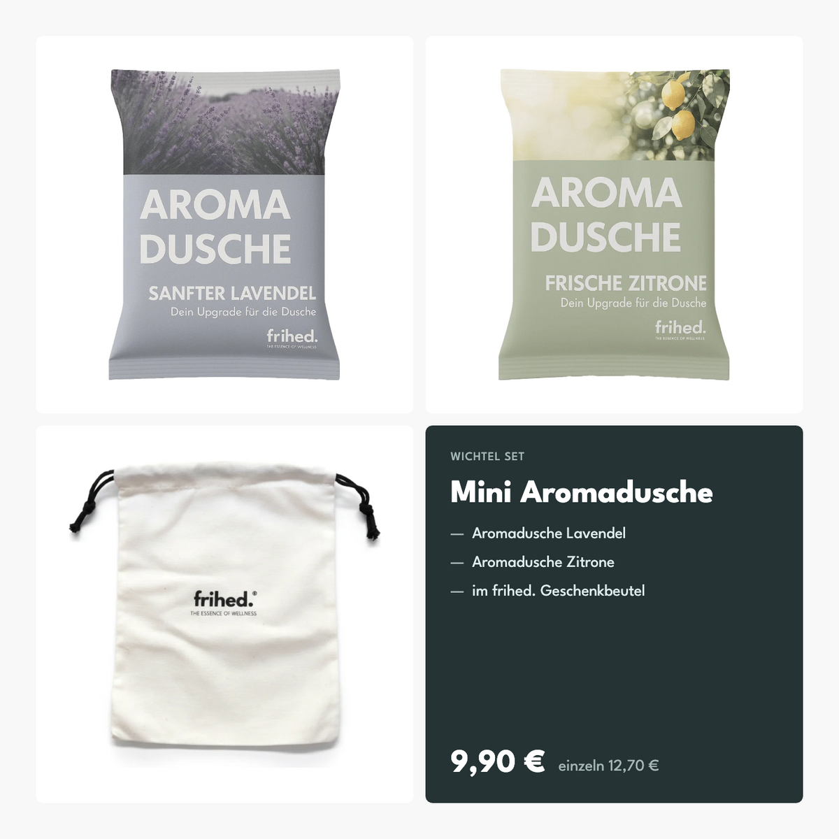 Pakkelegsgave Mini: aromabrus lavendel og citron i frihed. gavepose